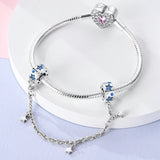 925 Sterling Silver Stars Safety Chain Charm for Bracelets Fine Jewelry Women