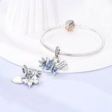 925 Sterling Silver Winter Butterfly Charm for Bracelets Fine Jewelry Women Pendant