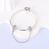 925 Sterling Silver Butterflies Safety Chain Charm for Bracelets Fine Jewelry Women