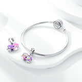 925 Sterling Silver Glow in the Dark Gemini Charm for Bracelets Jewelry Women