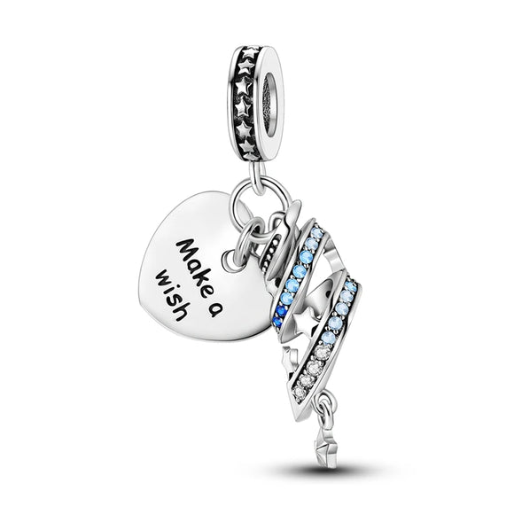 925 Sterling Silver Make a Wish Charm for Bracelets Fine Jewelry Women Pendant