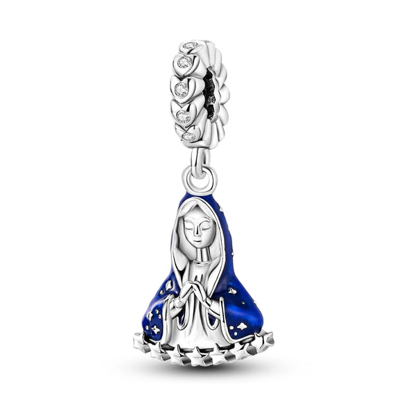 925 Sterling Silver Virgin Mary Charm for Bracelets Fine Jewelry Women Pendant
