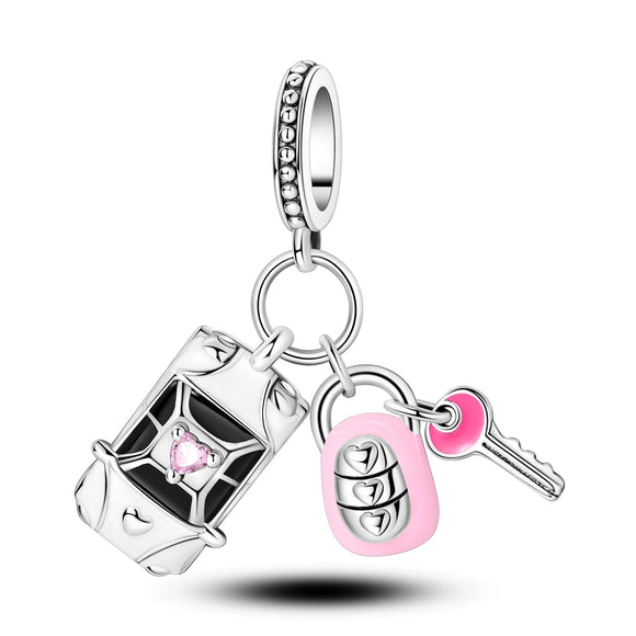 925 Sterling Silver Happy Trip Car Charm for Bracelets Fine Jewelry Women Pendant