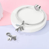 925 Sterling Silver Paris France Trip Charm for Bracelets Fine Jewelry Women Pendant