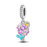 925 Sterling Silver Balloons in the Sky Charm for Bracelets Fine Jewelry Women Pendant