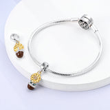 925 Sterling Silver Sunflower Charm for Bracelets Fine Jewelry Women Pendant