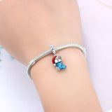 925 Sterling Silver Christmas Stocking Charm for Bracelet Fine Jewelry Women Pendant