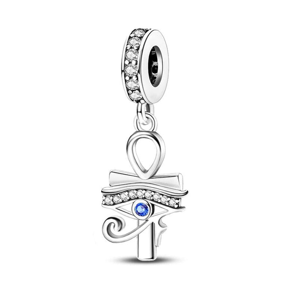925 Sterling Silver Eye of Horus Charm for Bracelets Fine Jewelry Women Pendant