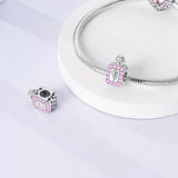 925 Sterling Silver Pink Perfume Charm for Bracelets Fine Jewelry Women