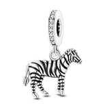 925 Sterling Silver Zebra Charm for Bracelets Fine Jewelry Women Pendant