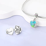 925 Sterling Silver Sister Love Charm for Bracelets Jewelry Women Pendant