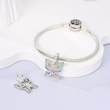 925 Sterling Silver Butterfly Charm for Bracelets Fine Jewelry Women Pendant