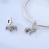 925 Sterling Silver Zebra Charm for Bracelets Fine Jewelry Women Pendant