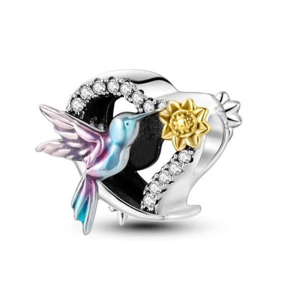 925 Sterling Silver Hummingbird Charm for Bracelets Fine Jewelry