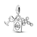 925 Sterling Silver Holy Bible Charm for Bracelets Fine Jewelry Women Pendant