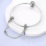 925 Sterling Silver Bohemian Safety Chain Charm for Bracelets Jewelry Women