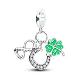 925 Sterling Silver Lucky Horseshoe Charm for Bracelets Fine Jewelry Women Pendant