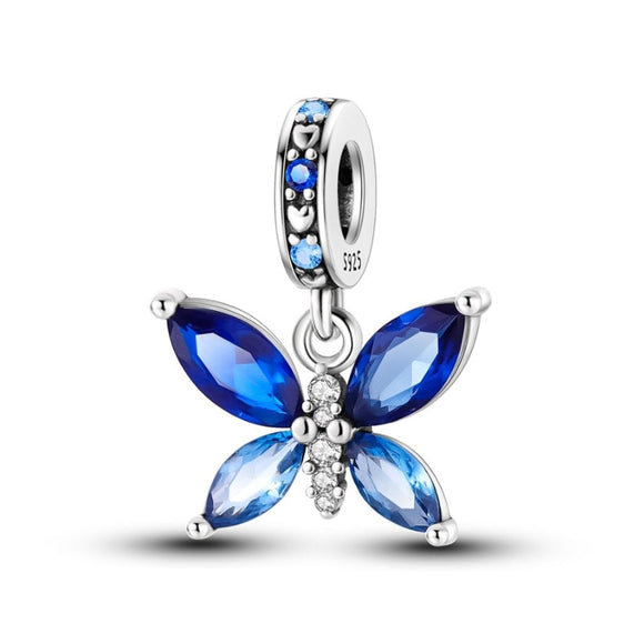 925 Sterling Silver Blue Butterfly Charm