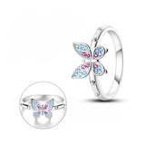 925 Sterling Silver Butterfly Ring Fine Jewelry Women