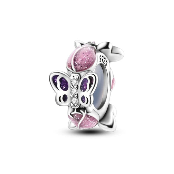 925 Sterling Silver Butterfly Spacer Charm