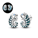 925 Sterling Silver Changing Color Chameleon Earrings Fine Jewelry Women