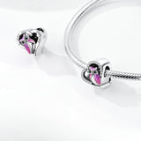925 Sterling Silver Owl on Heart Charm
