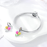 925 Sterling Silver Tulips Charm