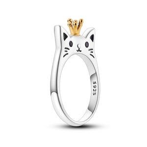 925 Sterling Silver Cat Ring