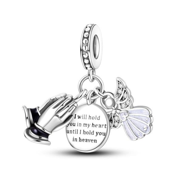 925 Sterling Silver Hold You in My Heart Charm