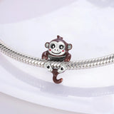 925 Sterling Silver Monkey Charm for Bracelets Fine Jewelry Women