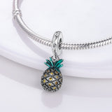 924 Sterling Silver Pineapple Charm for Bracelets Fine Jewelry Women 