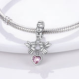 925 Sterling Silver Angels Charm for Bracelets Fine Jewelry Women Pendant