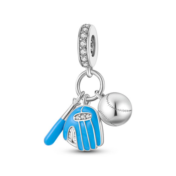 925 Sterling Silver Baseball Charm for Bracelets Fine Jewelry Women Pendant