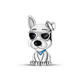 925 Sterling Silver Cool Dog Charm for Bracelets Fine Jewelry Women