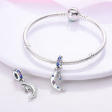 925 Sterling Silver Crescent Moon and Star Charm for Bracelets Fine Jewelry Women Pendant Necklace