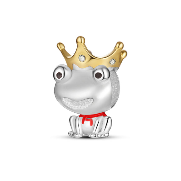 925 Sterling Silver Frog Prince Charm for Bracelets Fine Jewelry Women Pendant