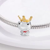 925 Sterling Silver Frog Prince Charm for Bracelets Fine Jewelry Women Pendant