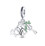 925 Sterling Silver Gardening Charm for Bracelets Fine Jewelry Women Pendant Necklace