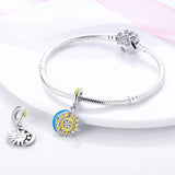 925 Sterling Silver Glow in the Dark Sun and Moon Charm Jewelry Women Pendant