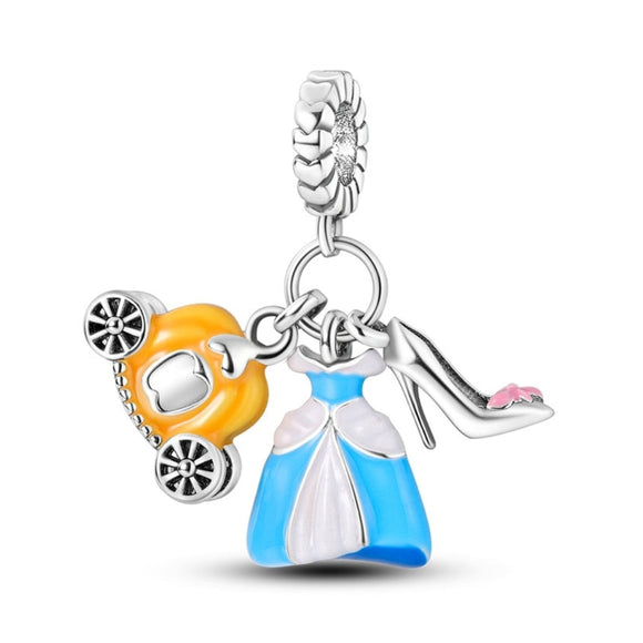 925 Sterling Silver Going to the Ball Charm for Bracelets Fine Jewelry Women Pendant