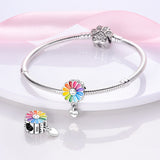 925 Sterling Silver Hope Flower Charm for Bracelets Fine Jewelry Women Pendant Necklace