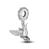 925 Sterling Silver Hummingbird Charm for Bracelets Fine Jewelry Charm Pendant