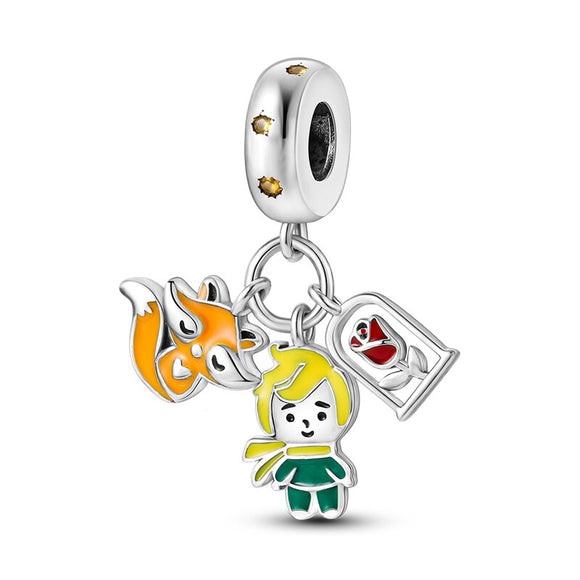 925 Sterling Silver Little Prince Charm for Bracelets Fine Jewelry Women Pendant