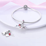 925 Sterling Silver Love and Hearts Charm for Bracelets Fine Jewelry Women Pendant