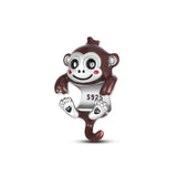 925 Sterling Silver Monkey Charm for Bracelets Fine Jewelry Women Pendant