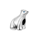 925 Sterling Silver Polar Bear Charm for Bracelets Fine Jewelry Women