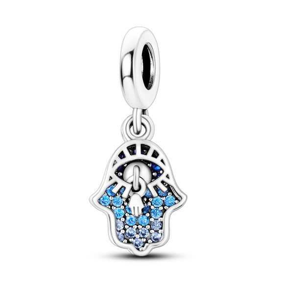 925 Sterling Silver Protection Hand Charm for Bracelets Fine Jewelry Women Pendant