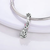 925 Sterling Silver Rabbit Charm for Bracelets Fine Jewelry Women Pendant