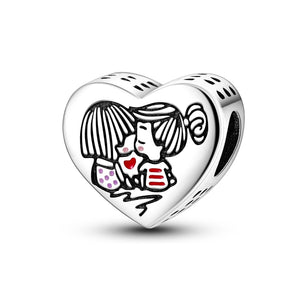 925 Sterling Silver Sisters Charm for Bracelets Fine Jewelry Women Pendant