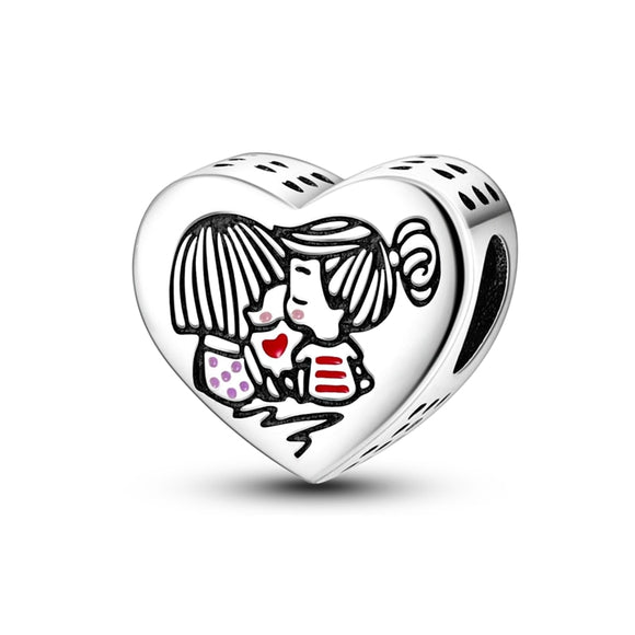 925 Sterling Silver Sisters Charm for Bracelets Fine Jewelry Women Pendant